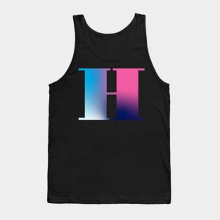 Capital Letter H Monogram Gradient Pink Blue White Tank Top